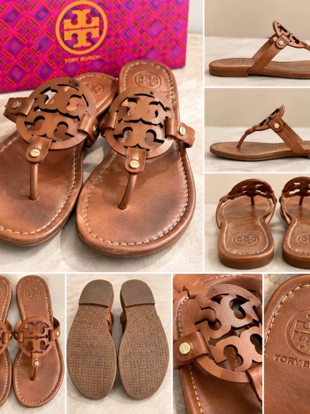 Brown Tory Burch Miller Sandals